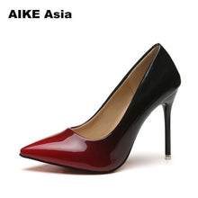 Cargar imagen en el visor de la galería, size 34-42 2019 Women pumps Fashion pointed toe patent leather stiletto high heels shoes Spring Summer Wedding Shoes woman #5891