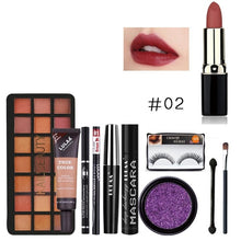 Cargar imagen en el visor de la galería, LULAA 8Pcs Professional Make up Set Makeup Kit Lipstick Eyeshadow Eyeliner Mascara Eyebrow pencil Concealer with Cosmetic Bag