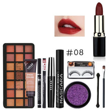 Cargar imagen en el visor de la galería, LULAA 8Pcs Professional Make up Set Makeup Kit Lipstick Eyeshadow Eyeliner Mascara Eyebrow pencil Concealer with Cosmetic Bag