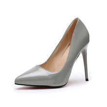 Cargar imagen en el visor de la galería, HOT Plus Size 34-44 Shadow Women Shoes Pointed Toe Pumps Patent Leather Dress High Heels Boat Wedding Zapatos Mujer Leopard 10CM
