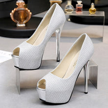 Cargar imagen en el visor de la galería, Sexy High Heels Party Pumps Women Shoes High Heel Platform Wedding Shoes Bride Pumps Peep Toe Stiletto Heels tacones mujer