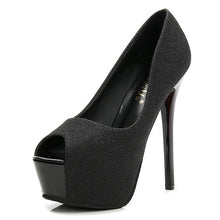 Cargar imagen en el visor de la galería, Sexy High Heels Party Pumps Women Shoes High Heel Platform Wedding Shoes Bride Pumps Peep Toe Stiletto Heels tacones mujer