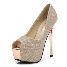 Cargar imagen en el visor de la galería, Sexy High Heels Party Pumps Women Shoes High Heel Platform Wedding Shoes Bride Pumps Peep Toe Stiletto Heels tacones mujer