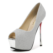 Cargar imagen en el visor de la galería, Sexy High Heels Party Pumps Women Shoes High Heel Platform Wedding Shoes Bride Pumps Peep Toe Stiletto Heels tacones mujer