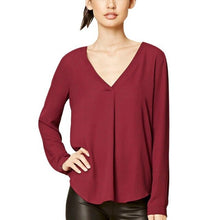 Cargar imagen en el visor de la galería, Women  V Neck Shirts Casual wild Long Sleeve Chiffon Tops V-Neck Office Style