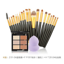 Cargar imagen en el visor de la galería, makeup brushes Set 6 Colors Concealer Palette maquiagem Puff 20 brushes Face Contour Cosmetic Make Up Tools Brushes for make-up