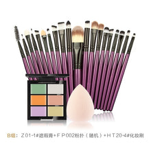 Cargar imagen en el visor de la galería, makeup brushes Set 6 Colors Concealer Palette maquiagem Puff 20 brushes Face Contour Cosmetic Make Up Tools Brushes for make-up