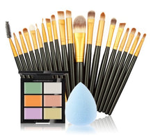 Cargar imagen en el visor de la galería, makeup brushes Set 6 Colors Concealer Palette maquiagem Puff 20 brushes Face Contour Cosmetic Make Up Tools Brushes for make-up