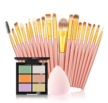 Cargar imagen en el visor de la galería, makeup brushes Set 6 Colors Concealer Palette maquiagem Puff 20 brushes Face Contour Cosmetic Make Up Tools Brushes for make-up
