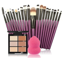 Cargar imagen en el visor de la galería, makeup brushes Set 6 Colors Concealer Palette maquiagem Puff 20 brushes Face Contour Cosmetic Make Up Tools Brushes for make-up