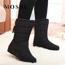 Cargar imagen en el visor de la galería, Winter Women Boots Mid-Calf Down Boots Female Waterproof Ladies Snow Boots Girls Winter Shoes Woman Plush Insole Botas Mujer