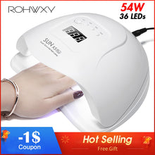 Cargar imagen en el visor de la galería, ROHWXY SUN 5X Plus UV LED Lamp For Nails Dryer 54W/48W/36W Ice Lamp For Manicure Gel Nail Lamp Drying Lamp For Gel Varnish