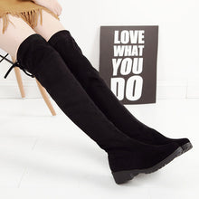 Cargar imagen en el visor de la galería, NAUSK Thigh High Boots Female Winter Boots Women Over The Knee Boots Flat Stretch Sexy Fashion Shoes 2018 Black Botas Mujer