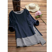 Cargar imagen en el visor de la galería, Plus Size Womens Boho Long Sleeve V-Neck Tops Ladies Beach Casual Shirts