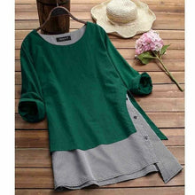 Cargar imagen en el visor de la galería, Plus Size Womens Boho Long Sleeve V-Neck Tops Ladies Beach Casual Shirts