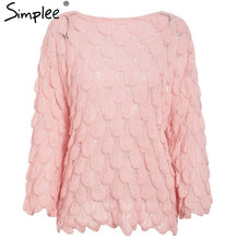 Cargar imagen en el visor de la galería, Simplee sexy off shoulder female pullover sweater Long toned horn sleeve women sweater Autumn new fashion casual sweater street