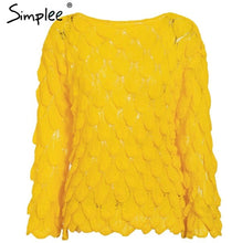 Cargar imagen en el visor de la galería, Simplee sexy off shoulder female pullover sweater Long toned horn sleeve women sweater Autumn new fashion casual sweater street