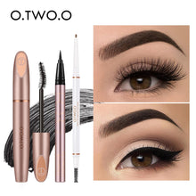 Cargar imagen en el visor de la galería, O.TWO.O 3pcs Eyes Makeup Set Ultra Fine 1.5mm Eyebrow Lengthening Mascara Long Lasting Waterproof Eyeliner Cosmetic Kit