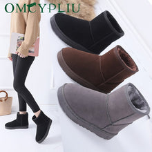 Cargar imagen en el visor de la galería, Snow Boots Woman 2019 Winter Women Ankle Boot Korean Fashion Plus Size Non-slip Flat Booties Keep Warm Ladies Shoes Botas mujer