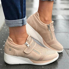 Cargar imagen en el visor de la galería, Laamei 2019 New Flock High Heel Lady Casual Womens Sneakers Leisure Platform Shoes Breathable Height Increasing Shoes Sneakers