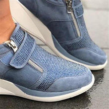 Cargar imagen en el visor de la galería, Laamei 2019 New Flock High Heel Lady Casual Womens Sneakers Leisure Platform Shoes Breathable Height Increasing Shoes Sneakers