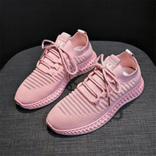 Cargar imagen en el visor de la galería, Sneakers Women Breathable Air Mesh Pink Green Platform Shoes Ladies Summer Casual Knitting Flats Shoes Chunky Platform