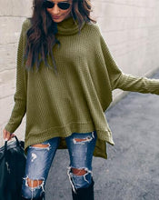 Cargar imagen en el visor de la galería, knitted sweater women long sweater for female winter women's sweater long sleeve pullover long loose turtleneck S M L XL