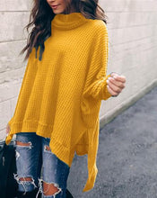 Cargar imagen en el visor de la galería, knitted sweater women long sweater for female winter women's sweater long sleeve pullover long loose turtleneck S M L XL
