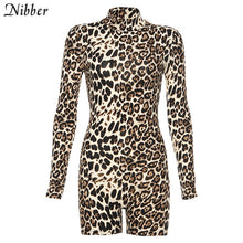 Cargar imagen en el visor de la galería, Nibber sexy club party night Leopard playsuits women 2019 autumn fashion high street leisure Basic Active short jumpsuits mujer