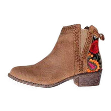Cargar imagen en el visor de la galería, NAUSK 2019 Print Ankle Boots Women Autumn Winter Female Slip On Women Causal Ankle Boots Platform Shoes Woman Flats Plus size