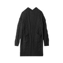 Cargar imagen en el visor de la galería, Women Cardigan Knitted Coat Long Sleeve With Pocket Long Pull Femme Solid Crochet Knitting Autumn Winter Fashion Sweater