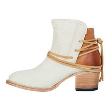 Cargar imagen en el visor de la galería, LZJ 2019 Women Ankle Boots Block High Heels Botas Zapatos Mujer Retro Leather Winter Shoes Plus Size Booties Cowboy Boots 35-43