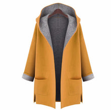 Cargar imagen en el visor de la galería, Lugentolo Women's Windbreaker New Extra Large Loose Ultra-thin Stitching Large Size Hooded Cardigan Wool Windbreaker Fat MM