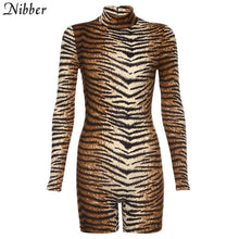 Cargar imagen en el visor de la galería, Nibber sexy club party night Leopard playsuits women 2019 autumn fashion high street leisure Basic Active short jumpsuits mujer