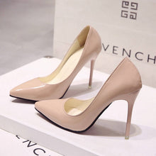 Cargar imagen en el visor de la galería, Plus Size 34-44 Hot Women Shoes Pointed Toe Pumps Patent Leather Dress High Heels Boat Wedding Zapatos Mujer Blue Wine Red