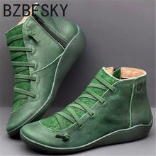 Cargar imagen en el visor de la galería, New Autumn Winter Retro Punk Women Boots Fashion Genuine Leather Ankle Boots Zapatos De Mujer Wram Botas Mujer