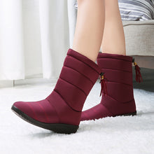 Cargar imagen en el visor de la galería, Snow Boots Winter Women Boots Female Mid-Calf Down Boots Winter Shoes Woman Plush Insole Botas Waterproof Ladies Girls