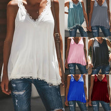 Cargar imagen en el visor de la galería, Womens Sleeveless Tank Top Summer Casual V Neck Loose Plus Size GDD99