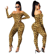 Cargar imagen en el visor de la galería, long sleeve jumpsuit women rompers print leopard Casual Rompers female winter jumpsuits sexy club