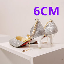 Cargar imagen en el visor de la galería, Marlisasa Women Cute Pointed Toe Golden High Heel Shoes Lady Casual Comfortable Party Shoes Sexy Wedding Silver Pumps G5452