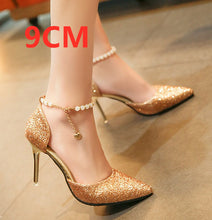 Cargar imagen en el visor de la galería, Marlisasa Women Cute Pointed Toe Golden High Heel Shoes Lady Casual Comfortable Party Shoes Sexy Wedding Silver Pumps G5452