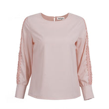 Cargar imagen en el visor de la galería, Spring Autumn New arrival Women Long Sleeve Shirt Casual Lace Floral Blouse Loose Solid Tops Shirt 6 Colors