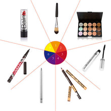 Cargar imagen en el visor de la galería, Makup set Tool Kit must have include concealer palette eyelash Eyebrow cream lipstick liquid eyeliner Mascara Foundation Brush