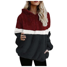 Cargar imagen en el visor de la galería, Plus SIze Winter Women  Casual Warm Long Sleeve Slim Pullover  Fluffy Fleece Pocket Hoodies Sweater Hooded Zipper Jumper Coat