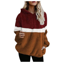 Cargar imagen en el visor de la galería, Plus SIze Winter Women  Casual Warm Long Sleeve Slim Pullover  Fluffy Fleece Pocket Hoodies Sweater Hooded Zipper Jumper Coat