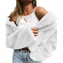 Cargar imagen en el visor de la galería, Women Fur Coat Autumn Winter Solid Color Long Sleeve Teddy Coat Lapel Plush Cardigan Sexy Jacket femme дубленка