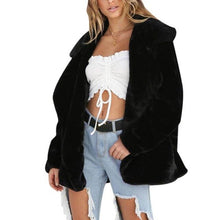 Cargar imagen en el visor de la galería, Women Fashion Loose Cardigan Jacket Lady Faux Fur Warm Winter Coat Open Stitch Outwear Rk