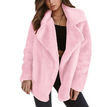 Cargar imagen en el visor de la galería, Women Fashion Loose Cardigan Jacket Lady Faux Fur Warm Winter Coat Open Stitch Outwear Rk