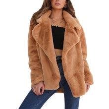 Cargar imagen en el visor de la galería, Women Fashion Loose Cardigan Jacket Lady Faux Fur Warm Winter Coat Open Stitch Outwear Rk