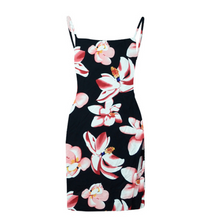 Cargar imagen en el visor de la galería, High dresses Sexy Mini Waist Pencil Women Sleeveless 2019 Dress Sundress Skinny Plaid Fashion Floral New Dress Backless Print